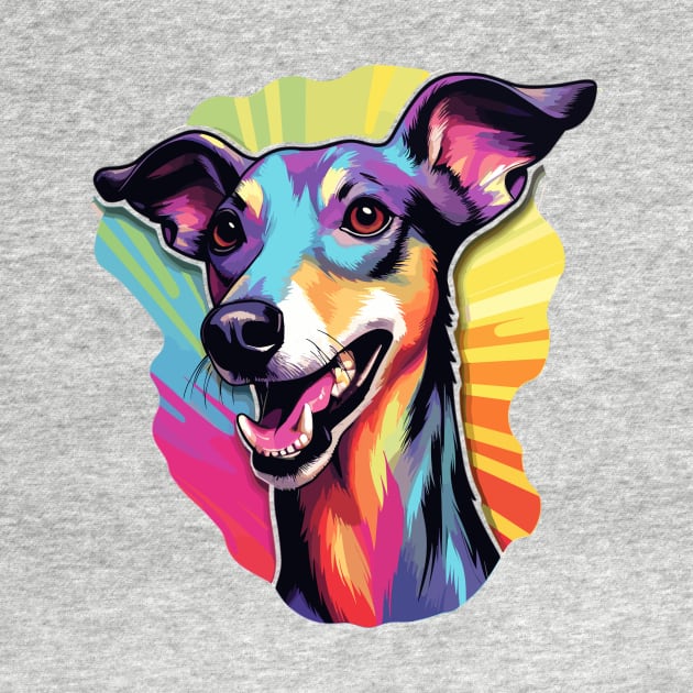 Colorful Cartoon Galgo Espanol Greyhound Spanish by Piggy Boxer